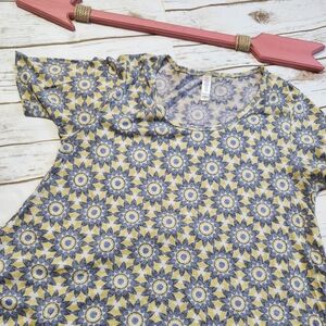 LuLaRoe Floral Patterned Top in Yellow and Blue Size Small Perfect T